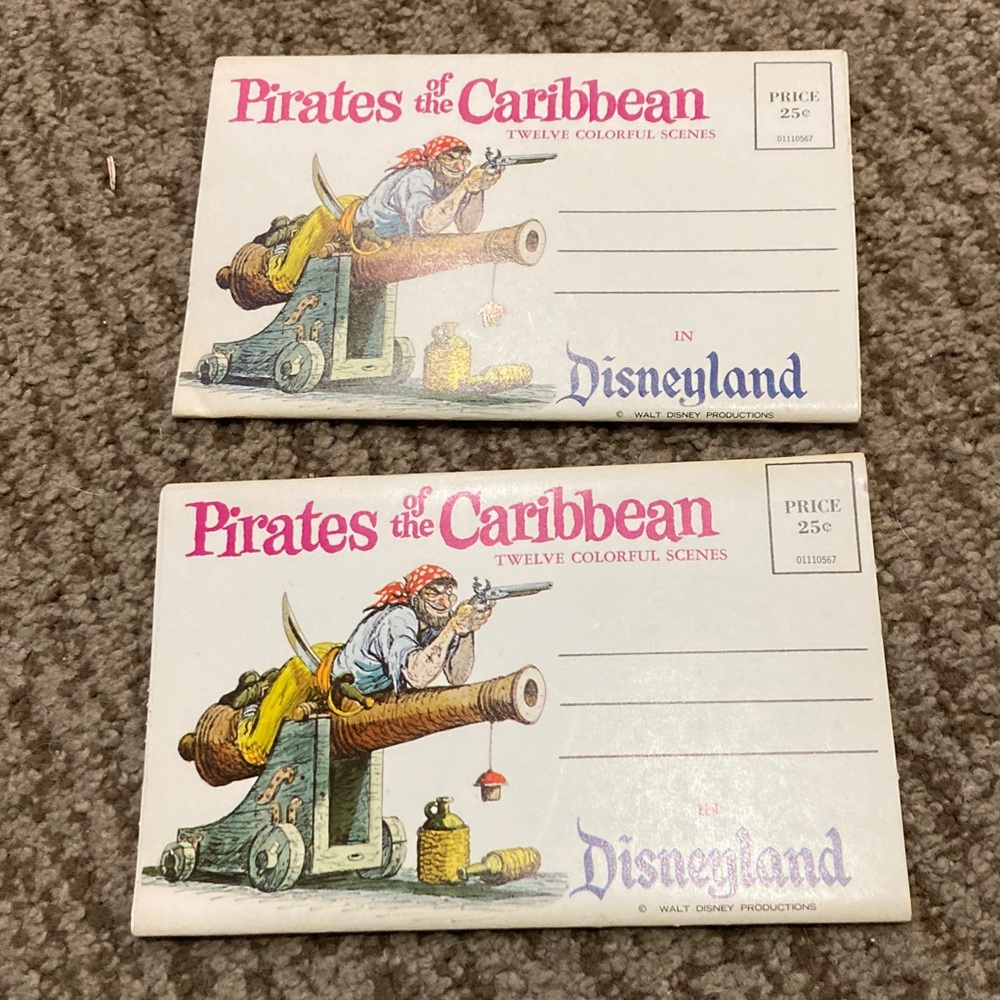 Pirates of the Caribbean vintage Postcard booklets from 1970s